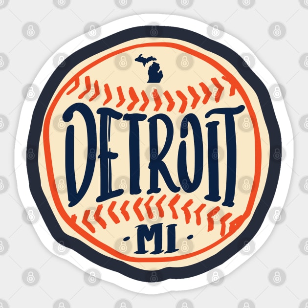 Detroit Michigan Hand Drawn Script Design Sticker by goodwordsco